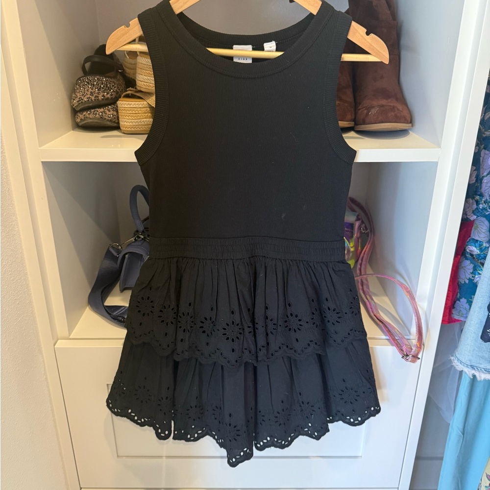 GAP Kids Black eyelet dress size medium